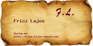 Fricz Lajos névjegykártya