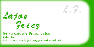 lajos fricz business card